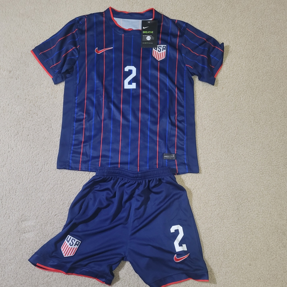 Nike United States 25 Sergiño G Dest #2 Away Stadium Soccer Jersey Set Youth 24